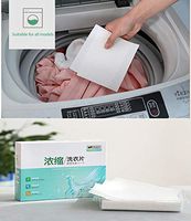 Iusun Concentrated Laundry Detergent Sheets Portable Travel Laundry Tablet Cleansing Liquid Paper Softener Powder for Hand Machine Washing Keep Clothes Color Bright Beautiful (A)
