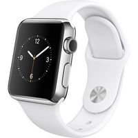 Apple Smart Watch Sport 38mm - Stainless Steel/White (Renewed)
