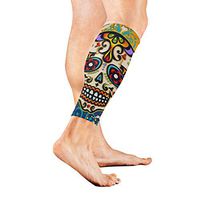 SLHFPX Leg Sleeve Art Themed Skull Compression Socks Support Non Slip Calf Sleeves - Improve Circulation for Shin Splint, Calf Pain Recovery, Running, Cycling, Travel, Sports 1 Pair