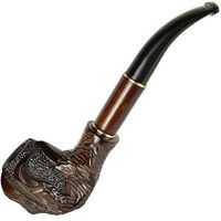 7.8'' 'Paw' Long carved wooden smoking pipe with cooling & for 9mm filter. Best smoking pipes. WORLDWIDE shipping.