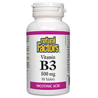 NATURAL FACTORS B-3 Niacin 500Mg, 90 Count