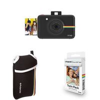 Polaroid Instant Digital Camera Bundle - Black Camera with Black Neoprene Pouch & 20 Pack Photo Paper