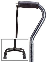 Walking Cane Quad Cane Black Granite Small Base 5" X 8"