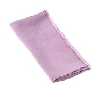 SARO LIFESTYLE Graciella Collection Fringe Linen Table Napkins (Set of 4), 20", Lavender, 4 Pieces