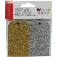 Artemio 20 Tags with Gold & Silver Glitter