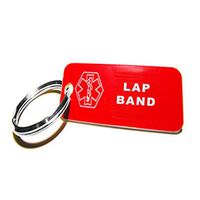 My Identity Doctor - Pre-Engraved Lap Band Plastic Medical Alert ID Keychain, Small 2.25 x .79 Inch