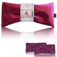 Blissful Being Lavender Eye Pillow with Purple Satin Cover- Hot or Cold Aromatherapy Eye Pillow perfect for Sleeping, Yoga, Meditation - Natural Relaxation (Hot Pink with purple cover bundle)