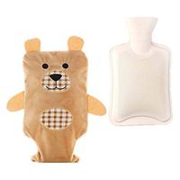 1000ML Classic Rubber Cold or Hot Water Bottle with Soft Plush Cute Cartoon Cover, 03