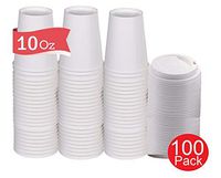 1InTheHome 10 oz Coffee Cups With Lids Disposable Paper Coffee Hot Cups (100 Cup & 100 Lids))