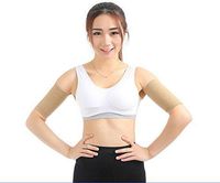 Black/Skin Arm Tattoo Cover Up Sleeves Elbow Brace Bands Fat Burning UV Protection 1 Pair (Skin, L)