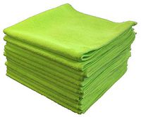 Shine Doctor Microfiber Towels 16" x 16" Green(Qty. 12) - Ultra Absorbent, Scratch & Lint Free(300 GSM)