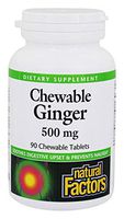 Natural Factors Chewable Ginger, 500 mg, 90 Chewable Tablets