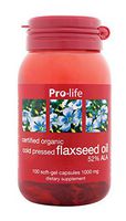 Flaxseed Oil by Pro-Life | Certified Organic Flaxseed Oil, Support Heart, Joint and Prostate Health (100/200 Soft-Gel Capsules) (100)