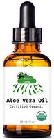 Nature Drop's USDA Organic Aloe Vera Oil - 2 oz - 100% pure, Vitamin C, E, B, allantoin, minerals, proteins, polysaccharides, enzymes