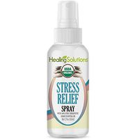 Organic Stress Relief Blend Spray – Water Infused with Stress Relief Blend Essential Oil – Certified USDA Organic - 2oz Bottle by Healing Solutions