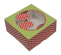 Christmas Cookie Gift Boxes with Window, 6 Inch, Red and Green for Gift Giving On Holiday, Wedding, Anniversary and Birthday Favors (Set of 12)