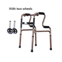 Lightweight Folding Four Wheel Rollator Walker with Ergonomic Handles,Silver (Color : Gold - with 2 Wheels)