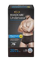HASOCARE Breathable Incontinence Underwear for Men, Maximum Absorbency, Samll/Medium, 20 Count