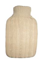 Warm Tradition Ivory White Cable Knit Hot Water Bottle Cover- Cover ONLY