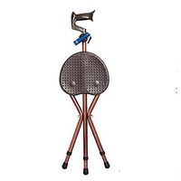 Qi Peng-//crutch-Walking Stick Cane Stick Old Man Cane Stool Multifunctional Light Non-Slip Triangle Foot with Stool Cane Chair Folding Crutch (Color : A, Design : Massage Grip)