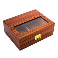 Cigar Humidors Box Cigar Box, Can Accommodate 36 Cigars with Humidifier and Hygrometer Cedar Wood Lining Glass Sunroof Cigar Cabinet Fragrant Cigarette Box Thickening, Men's Gift Box, Multi-color Opti