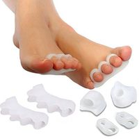 4 Pair Gel Toe Spreaders, Separator & Stretcher Bunion Corrector Splint kit Relieve Pain of Hallux Valgus, Tailors Bunion and Hammer Toe, Rubber Silicon Toe Straightener Spacer Spreader Aid