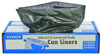 STOUT by Envision T5051B15 Total Recycled Content Bags, 100% Recyled Plastic, 50" x 51", 65 gal Capacity, 1.50 mil Thickness, Brown/Black (Pack of 100)