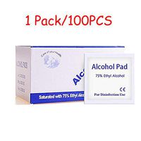 75% Alcohol Disinfectant Wipes Pads 100Pcs Sterile Alcohol Prep Pads Gauze Pads Individually Wrapped Pad Wet Wipe for Outdoor Skin Cleaning Care
