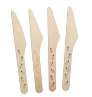 CaterEco 200-Piece Birchwood Compostable Knives, Pineapples Print
