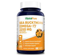 Sea Buckthorn (Omega 7) 2250mg 200 Veggie Powder Caps - Extract 5:1, Non-GMO & Gluten Free - No Fish Burp, Omega-7 Palmitoleic Acid, Weight Loss