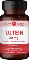 Vitamin World Lutein 20mg 60 Softgels, Zeaxanthin, Eye, Antioxidant, Macular Health, Vision Support, Rapid-Release, Gluten Free