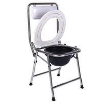 XWZJY Folding Medical Toilet Chair Stool Bedside Commode with Non-Slip Leg Pad Pail Safety Steel Frame Bathroom Support for Elderly Seniors