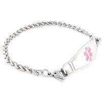 Adults Steel Medical Alert ID Bracelet - Custom Engraving Included - Choose Size & Color - Wheat
