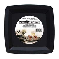 Form & Function Square 10-1/4-inch Black Plastic Plates 48 Per Box