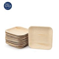 Disposable Palm Leaf Plate Set - Compostable Eco Friendly Dessert & Appetizer Dinnerware - Bamboo Style Party Plates For Weddings, Baby Showers - Square 4" (25 Pack) by Sea To Sierra