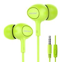 Earbuds/Earphones/Headphones, MIATONE Wired in- Ear Earbuds with Microphone, Dynamic Crystal Clear Sound Earphones, Ergonomic Comfort-Fit Ear Buds Headphones (Green)