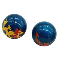 1.85'' Cloisonne Health Hand Balls Exercise Stress Balls Craft Collection(Dragon&Phoenix Blue, L)