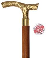 SouvNear Walking Stick - Men Derby Canes and Wooden Walking Stick for Men and Women - 37" Brown Ebony Brass T Shape Handle in Golden Tone Natural Wood Unisex Cane