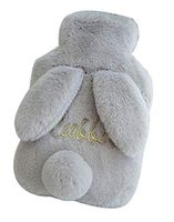 [Gray] Hot Water Bottle Filling Water Plush Hand Warmer, 800ml