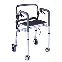 XingKunBMshop Walker Disabled Walking Aids Cane Chair Elderly Armrests Four Feet Folding Mobility Walking aid Home