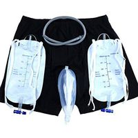 ZKKZ Urinal Bag Urine Bottles Silicone Urine Collector with 2 Urine Catheter Bags-Wearable Reusable Leak Proof Incontinence Pants (Size : M)