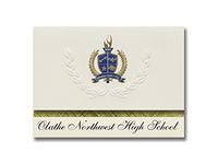 Signature Announcements Olathe Northwest High School (Olathe, KS) Graduation Announcements, Presidential style, Elite package of 25 with Gold & Blue Metallic Foil seal