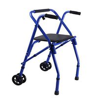 MYLW Folding Walker Aluminum Walker with Paded Seat,Lightweight Portable Compact Elderly Handicap Medical Walking Mobility Aid - Push Button Close