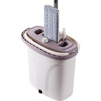 Stainless Steel Deluxe 360 Degree Swivel Head & Bucket Floor Cleaning Flat Mop and Bucket System,ideal For Self-cleaning,Dry Cleaning,Telescopic Sticks,Compact Storage,easy to Carry