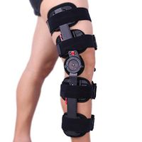 Hinged Knee Brace ROM Adjustable Post Op Knee Support Orthosis Immobilizer Protector for Left Leg and Right Leg, Both Men and Women