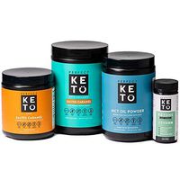 Perfect Keto Starter Bundle for Ketogenic Diet - Best to Burn Fat and Support Energy - Exogenous Ketone Base, MCT Oil Powder, Grass-Fed Keto Collagen and Ketone Testing Strips (Salted Caramel)