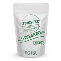 Purisure L-Theanine Powder 100g (1000 Servings), Nootropic, Cognitive Enhancer, Reduce Stress, Mood Support, Relaxation and Focus Supplement, Sleep Aid, Healthy Blood Flo