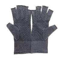 Milisten Arthritis Gloves Open Finger Rheumatoid Compression Hand Gloves for Tendonitis Carpal Tunnel Size L (Grey)