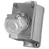 Appleton ENRC21201 Receptacle, 125V, 20 Amp, 2 Wires, 3 Pole, 5-20, Feed-Thru, Single Gang, 3/4" Hub