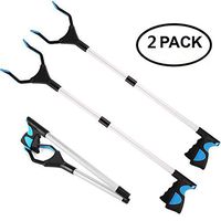 2 Packs - Reacher Grabber Pick Up Tool, 32" Foldable Extender Gripper Tool, Lightweight Long Duty Mobility Aid, Claw Trash Garbage Picker, Long Arm Reaching Claw,Blue